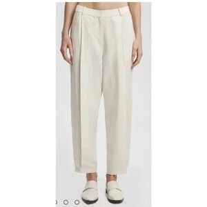 Lattelier  Linen Blend Tapered Pants  cream /white color Women’s Size Large